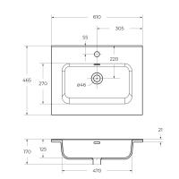 Керамическая раковина 610х460 мм BB600ETL BelBagno