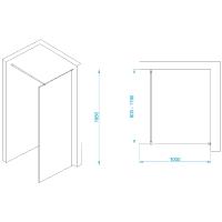 Перегородка для душа RGW WA-002W 100*195 35100210-15 профиль Белый стекло Прозрачное 6 мм RGW