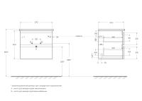 База под керамическую раковину подвесная с двумя выкатными ящиками ALBANO-CER-600-2C-SO-BL BelBagno