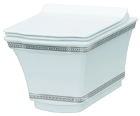 Подвесной Унитаз с узором Hermitage CHROME  с технологией RIMLESS - безободковый смыв, имеет скрытый монтаж и экономичный смыв 4л. 951-CR Boheme