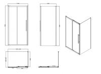 Ограждение душевое ESBANO ESF-129PS-GM оружейная сталь прямоугольное