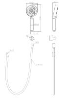 Ручной душ пятирежимный со шлангом PVC 150 см и держателем, хром, BB-DFS-5-CRM  BB-DFS-5-CRM BelBagno