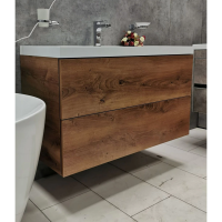 База под раковину подвесная с двумя выкатными ящиками, 900x450x550, AM-Verona-Push-900-2C-SO-RK