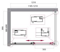 Душевой уголок прямоугольный UNO-195-AH-1-120/90-C-Cr 1200x900x1950 BelBagno