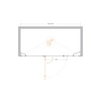 Дверь в проем.  VERONA-W-B-13-30+60/60-P-Cr-L 1500x1950 Cezares