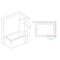 Шторка на ванну RGW SC-056-2  50*150 3511056250-11 профиль Хром стекло Прозрачное 8 мм RGW