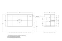 Тумба под раковину с двумя ящиками и двумя дверцами EDEN 121x51 Rovere tabacco 54842 CEZARES