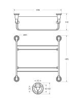 Двойная стеклянная полка цвет Хром AM-E-2611-D-Cr Art&Max