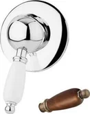 ELITE-DIM-02-Bi Встраиваемый однорычажный смеситель для душа, исполнение бронза, ручка белая  ELITE-DIM-01-Nc Хром ручка  Орех Cezares