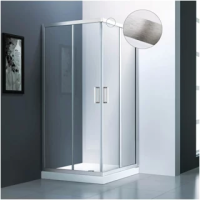 Душевой угол раздвижной прямоугольный RV83-80-01-C5 800x800x1950 Цвет профиля Никель брашинг Стекло Прозрачное Veconi