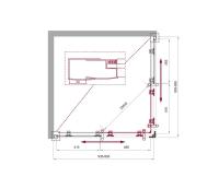 Душевой уголок квадратный UNO-195-A-2-95-P-Cr 950x950x1950 BelBagno