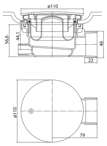 Сифон для акриловых, SMC и мраморных поддонов CZR-01-90 диаметр 90 мм CEZARES