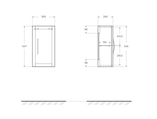 Шкафчик подвесной с одной распашной дверцей, реверсивный TIFFANY 30x20x55 Verde opaco 55333 CEZARES