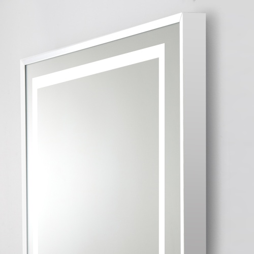 Зеркало в алюминиевой раме со встроенным светильником, сенсорным выключателем и подогревом, SPC-KRAFT-885-785-TCH-WARM, 885x40x785 мм   BELBAGNO