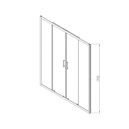 Душевая дверь Alpha VDS-3AL2180MT, 1800, хром, стекло текстурное, , шт Vincea